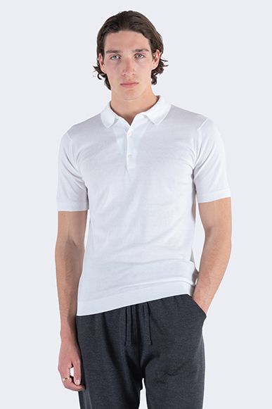 新品タグ付き JOHN SMEDLEY COTTON KNIT POLO Men's〉JOHN SMEDLEY“Knit”Polo 襟付きのポロデザインが