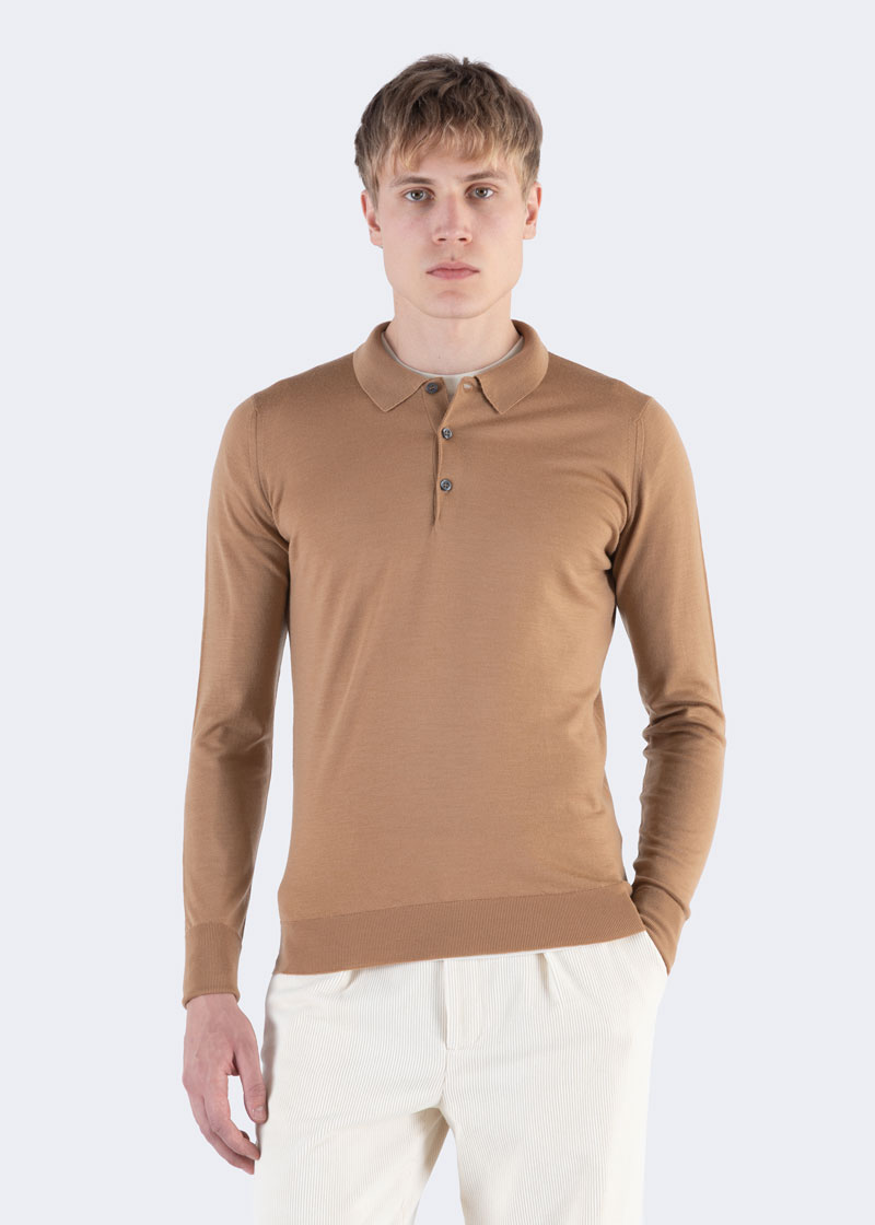 JOHN SMEDLEY Finchley Long-sleeve Polo ④ Finchley - John Smedley's Sea Island Cotton Polo Shirt