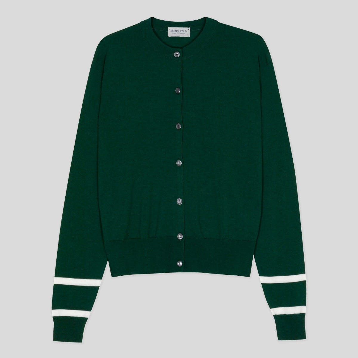 Tessie - Extra Fine Merino Wool Cardigan - Pine - s
