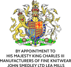 By appointment to HM King Charless III Manufacturers of fine knitwear